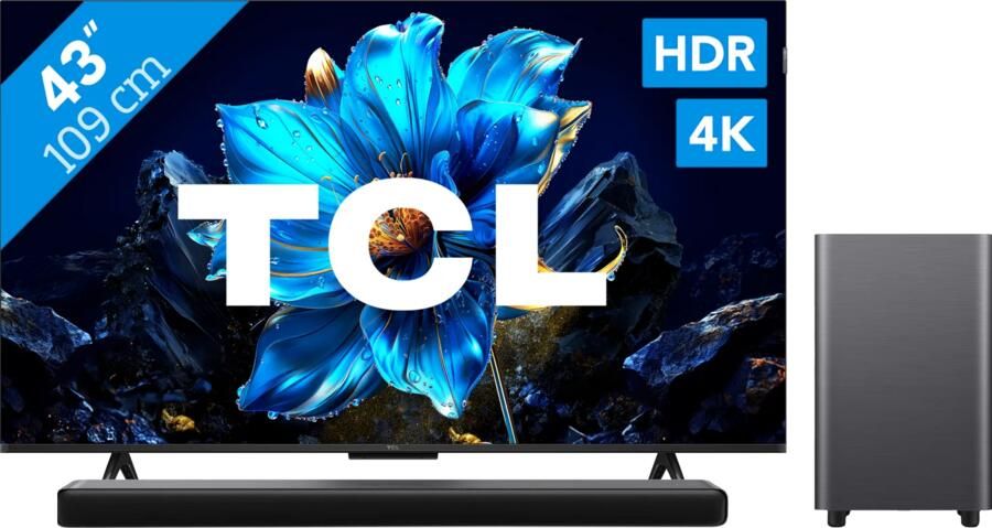 TCL 43" QLED P71K 4K (2025) + S55H 2.1 Soundbar