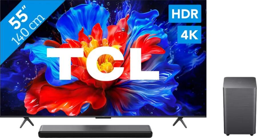 TCL 55" QLED P81K 4K (2025) + S45H 2.0 Soundbar