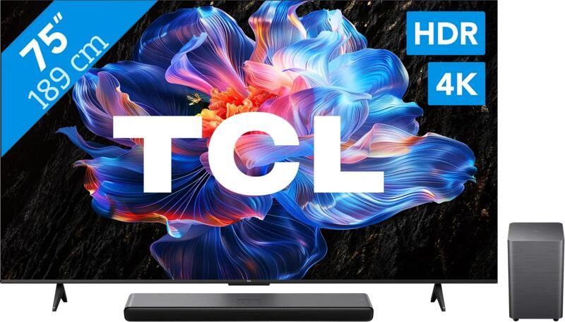 TCL 75" Led P61K 4K (2025) + S55H 2.1 Soundbar