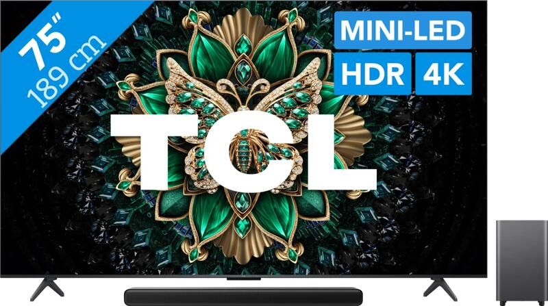 TCL 75" QD Mini-led C61K 4K (2025) + S55H 2.1 Soundbar