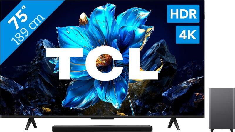 TCL 75" QLED P71K 4K (2025) + S55H 2.1 Soundbar