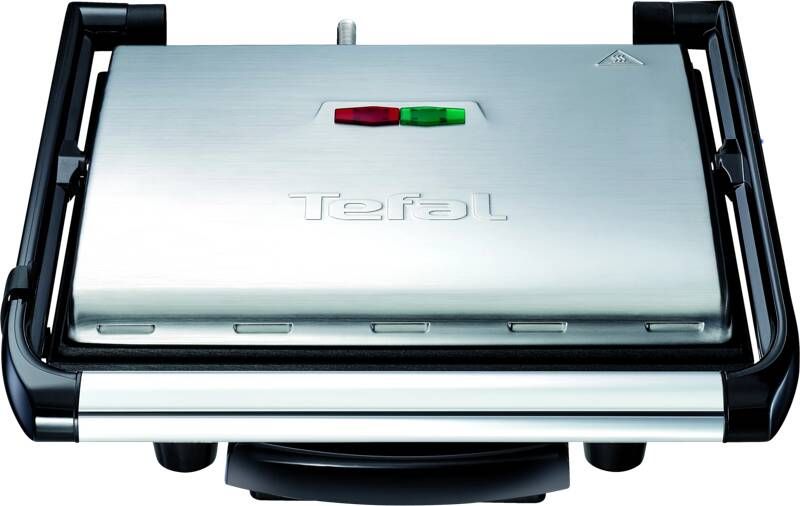 Tefal Contactgrill GC241D Inicio Elektrische grill sandwichtoaster vetarm grillen panini toast steak groente geribbelde grillplaten met antiaanbak-coating weinig olie