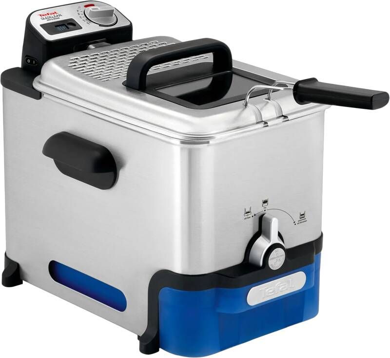 Tefal Friteuse FR8040 Oleoclean Pro Inox & Design Capaciteit: 1 2 kg uitneembaar oliereservoir automatische olie vet filtering timer thermostaat knapperige patat