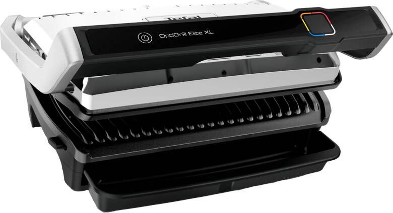 Tefal OptiGrill Elite XL GC760D Contactgrill Groot grilloppervlak 16 automatische kookprogramma s 2200W RVS