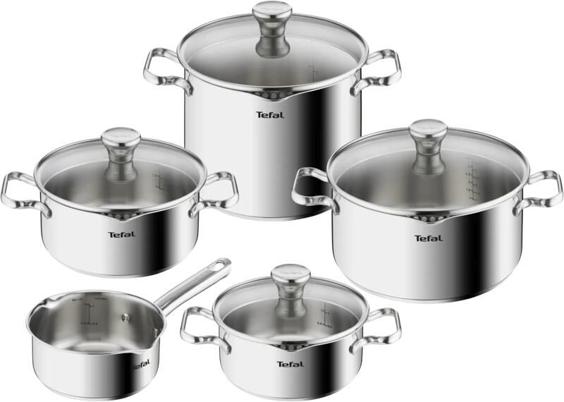 Tefal Duetto 5-delige kookset Steelpan Ø 16 cm kookpan 18 20 24 cm soeppan 22 cm