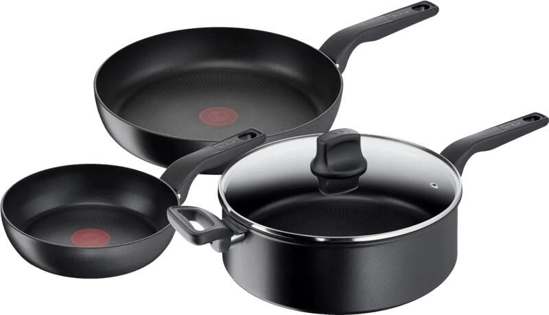 Tefal Hard Titanium Pro Koekenpannenset 24 + 28 cm + Hapjespan 28 cm