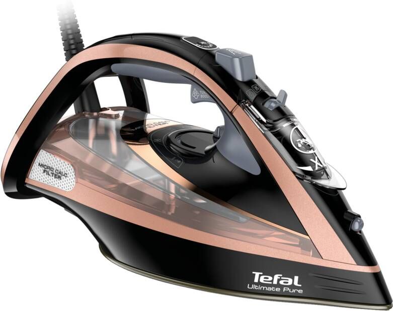 Tefal Ultimate Pure FV9845 Iron Dry & Steam Iron Durilium Autoclean Soleplate 3200 W Black Copper