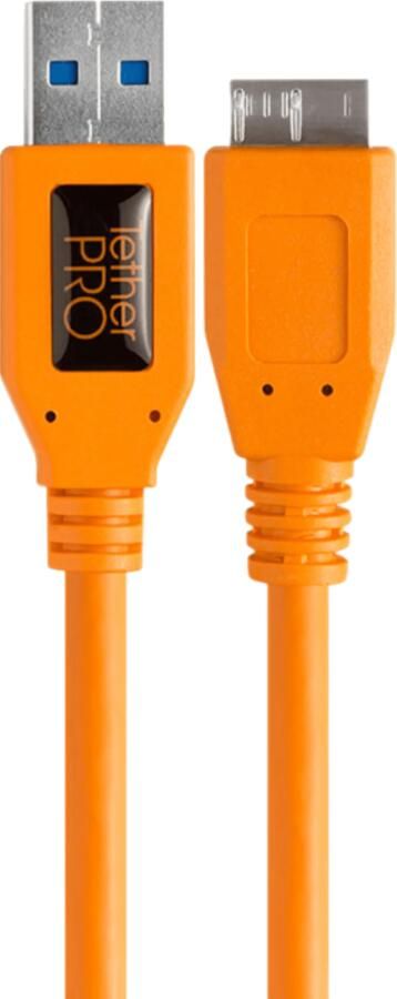 Tether Tools TetherPro USB-C to 3.0 Micro-B CUC3315-ORG | USB-A Micro-B | 0818307014473
