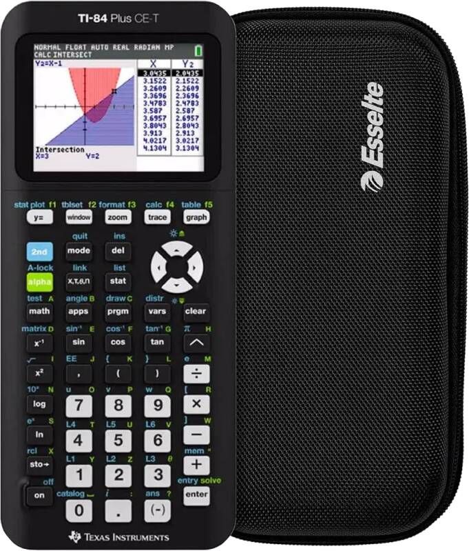 Texas Instruments TI-84 CE-T + Rekenmachine Case Zwart