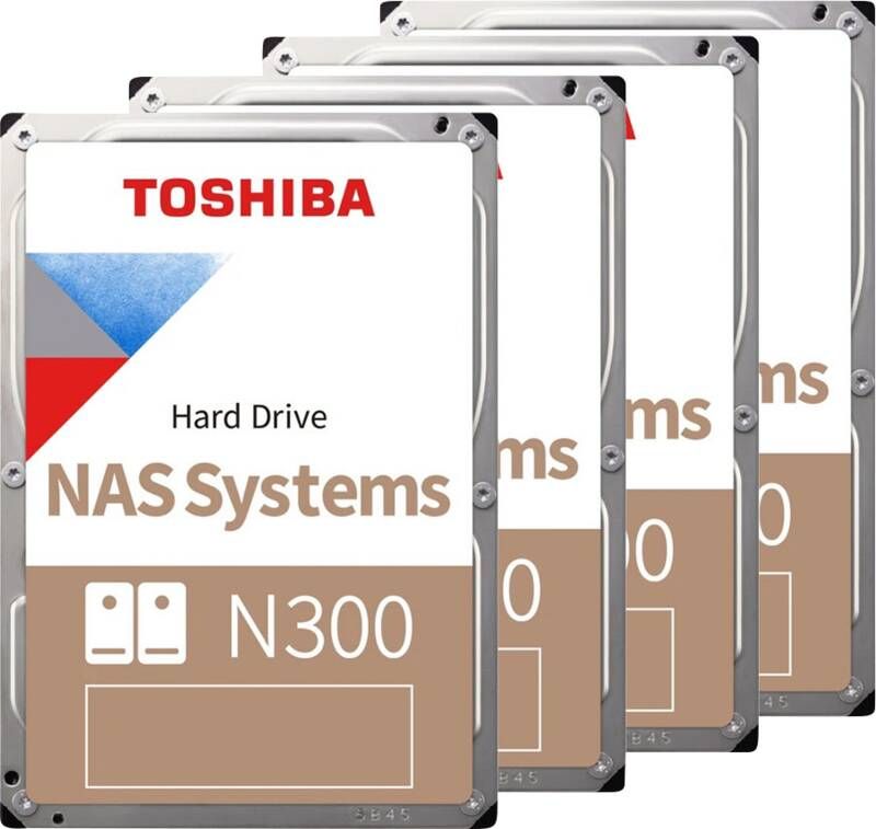 Toshiba N300 NAS Hard Drive 12TB (256MB) 4-Pack