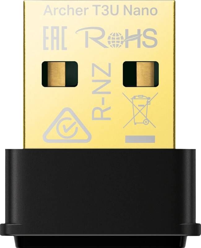 TP-Link Archer T3U Nano AC1300 nano draadloze MU-MIMO USB-adapter Wifi adapter Zwart