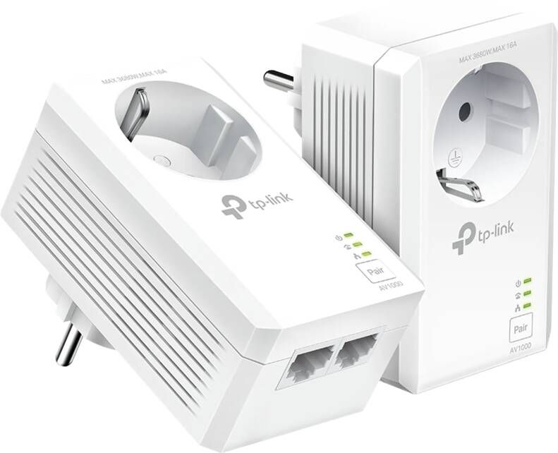 TP-Link AV1000 2-poorts Gigabit Passthrough Powerline Starterset