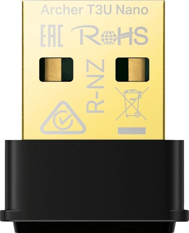 TP-Link Archer T3U Nano AC1300 nano draadloze MU-MIMO USB-adapter Wifi adapter Zwart