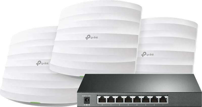 TP-Link Omada EAP245 3-Pack + Omada TL-SG2008P