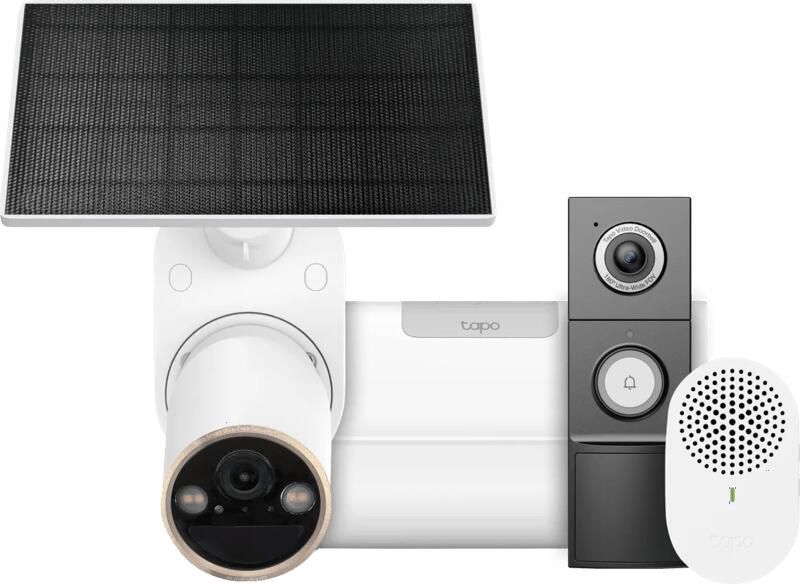 TP-Link Tapo C460 Solar Kit + H500 CentralHub + D235 Smart Battery & Wired Doorbell