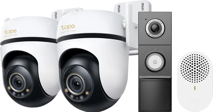 TP-Link Tapo C530WS Duo Pack + D235 Smart Battery & Wired Doorbell
