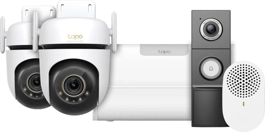TP-Link Tapo C530WS Duo Pack + H500 CentralHub + D235 Smart Battery & Wired Doorbell