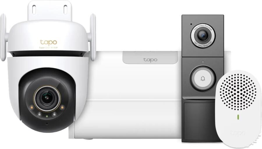 TP-Link Tapo C530WS + H500 Smart HomeBase + D235 Smart Battery & Wired Doorbell