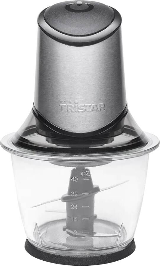 Tristar Hakmolen XL BL-4019 Chopper Extra Groot 4 Messen voor Hakken en Pureren 1 2 liter Blenderkom Vaatwasmachinebestendige onderdelen RVS