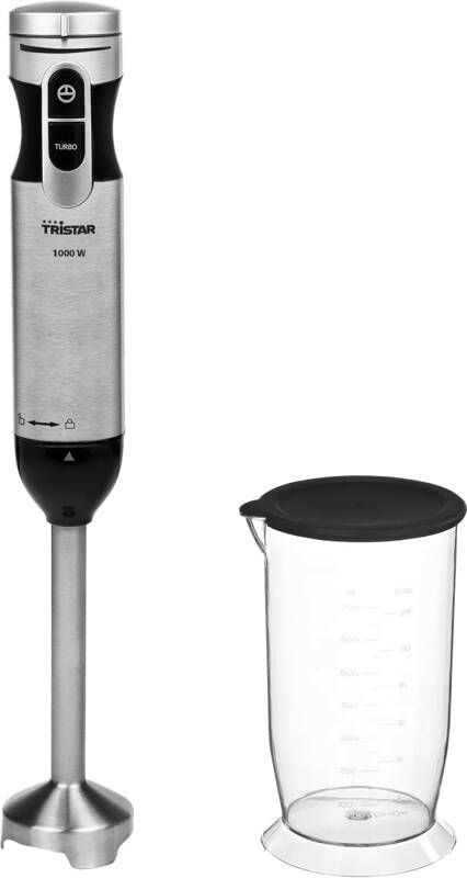 Tristar Staafmixer MX-4828 Turbofunctie Met afneembare roestvrijstalen staaf Inclusief Maatbeker 700ml 1000 watt RVS