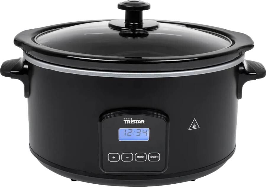 Tristar Slowcooker VS-3920 4.5 liter Digitale Slowcooker Met uitneembare keramische binnenpan Warmhoudfunctie Zwart