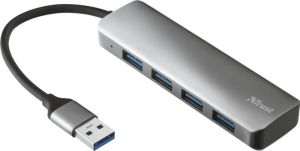Trust Halyx 4-poorts USB 3.2 Gen1-hub USB Hub Grijs