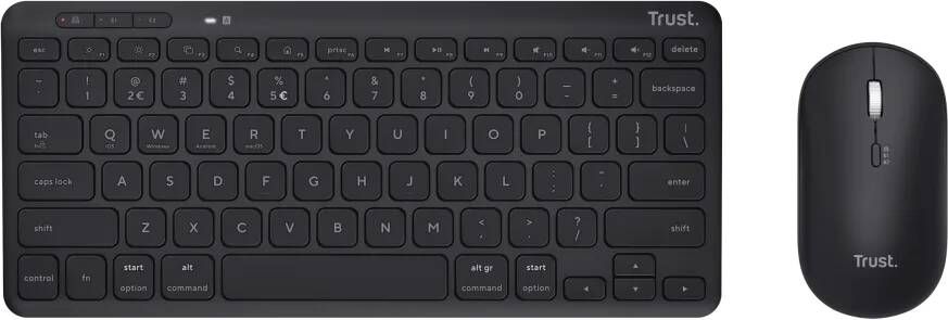 Trust Lyra Multi-Device Wireless Keyboard & Mouse Toetsenbord Zwart