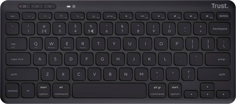 Trust Lyra Compact Draadloze Keyboard Toetsenbord Zwart