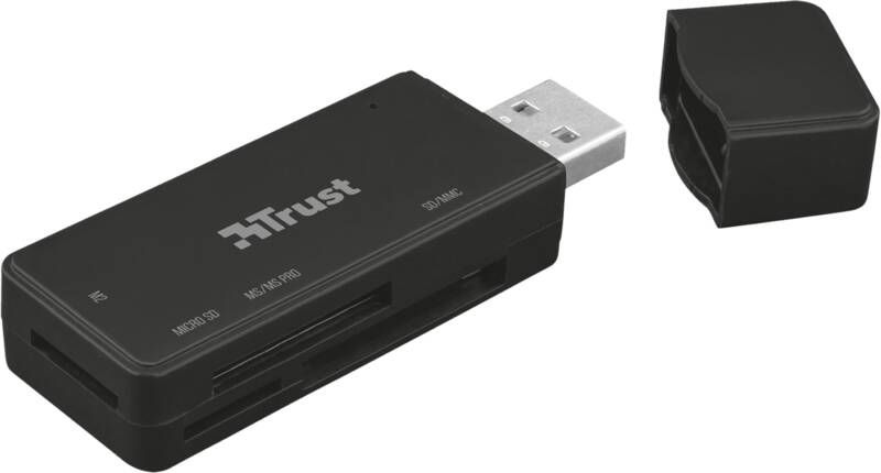 Trust Nanga Compacte USB-kaartlezer (USB 3.2) Desktop accessoire Zwart