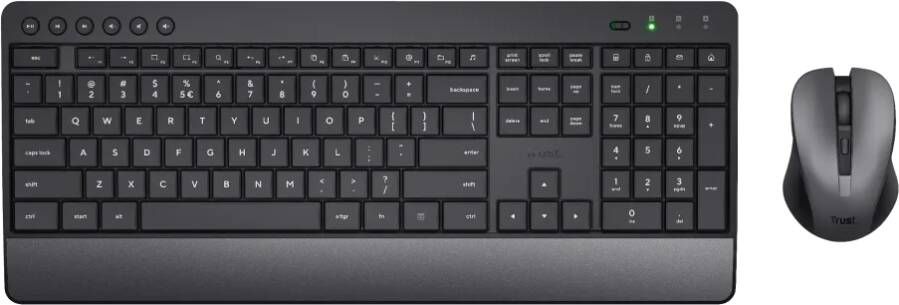 Trust Trezo Comfort Draadloze Keyboard & Mouse Set Toetsenbord Zwart