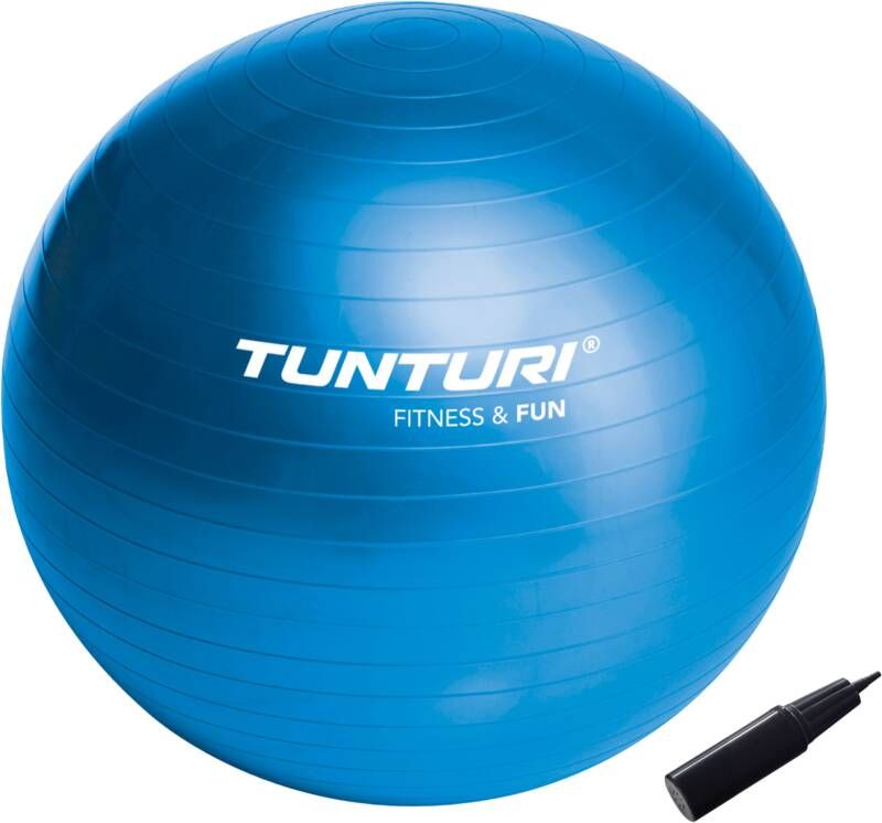 Tunturi Fitnessbal Inclusief pomp Blauw (Diameter: 65 cm Kleur: blauw)