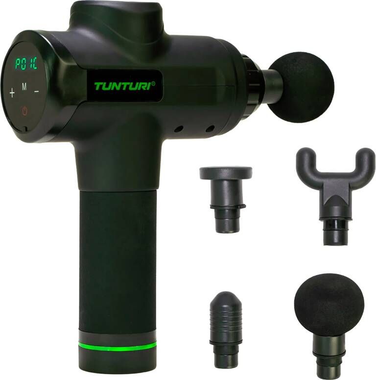Tunturi MG50 Massage Gun Incl. Opzetstukken en koffer Oplaadbaar massage apparaat Massage pistool zwart