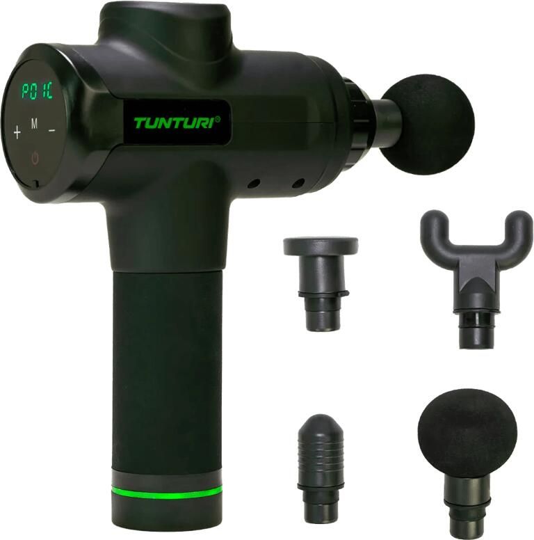 Tunturi MG50 Massage Gun Incl. Opzetstukken en koffer Oplaadbaar massage apparaat Massage pistool zwart