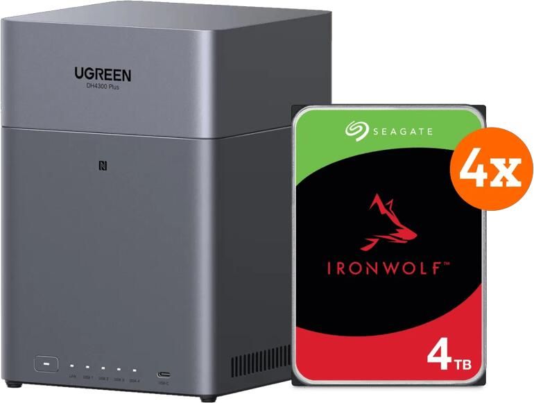 Ugreen NASync DH4300 Plus + Seagate Ironwolf 4TB 4-Pack