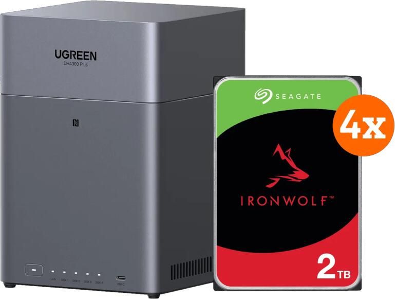 Ugreen NASync DH4300 + Seagate Ironwolf 2TB 4-Pack