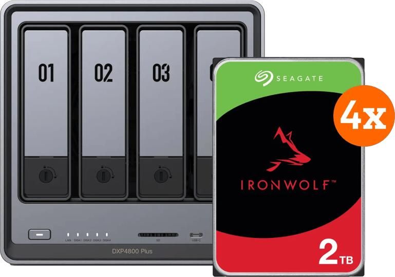 Ugreen NASync DXP4800 Plus + Seagate Ironwolf 2TB 4-Pack
