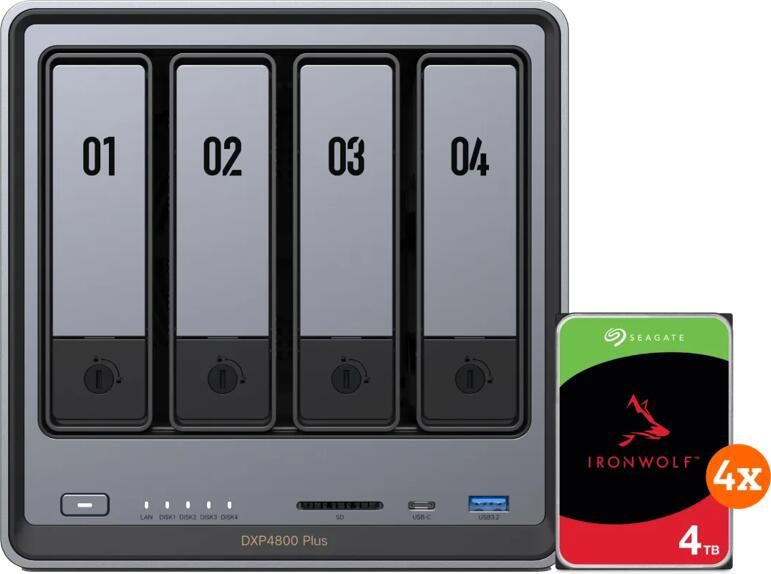 Ugreen NASync DXP4800 Plus + Seagate Ironwolf 4TB 4-Pack