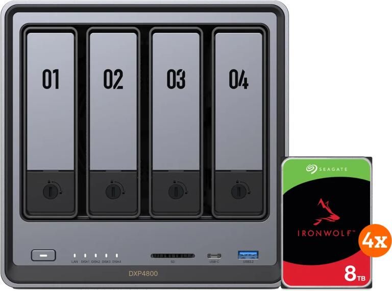 Ugreen NASync DXP4800 + Seagate Ironwolf 8TB 4-Pack
