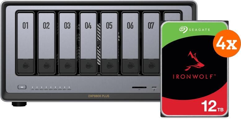 Ugreen NASync DXP8800 Plus + Seagate Ironwolf 12TB 4-Pack