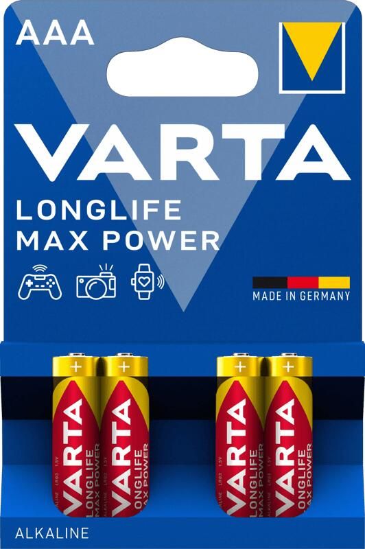 Varta Longlife Max Power AAA Blister 4 stuks