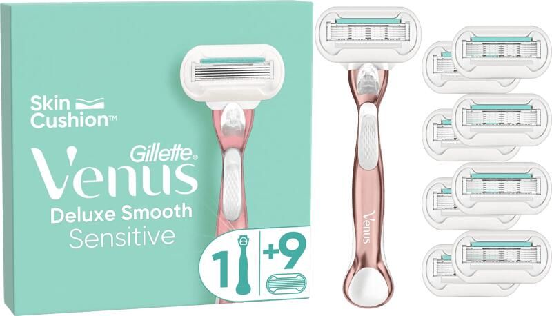 Gillette Venus Deluxe Smooth Sensitive 1 Scheermes 9 Scheermesjes