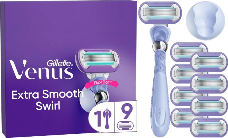 Gillette Venus Deluxe Smooth Swirl 1 Handvat 9 Scheermesjes Voor Een Extra Gladde Scheerbeurt