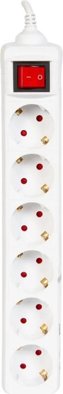 Veripart stekkerdoos 6-voudig 3 meter wit