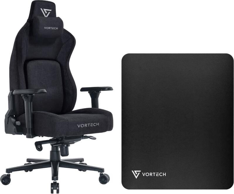 Vortech Prestige Gamestoel Zwart + Vloermat Zwart