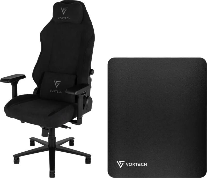 Vortech Prestige Plus Gamestoel Zwart + Vloermat Zwart