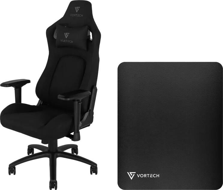 Vortech Pro Gamestoel Zwart + Vloermat