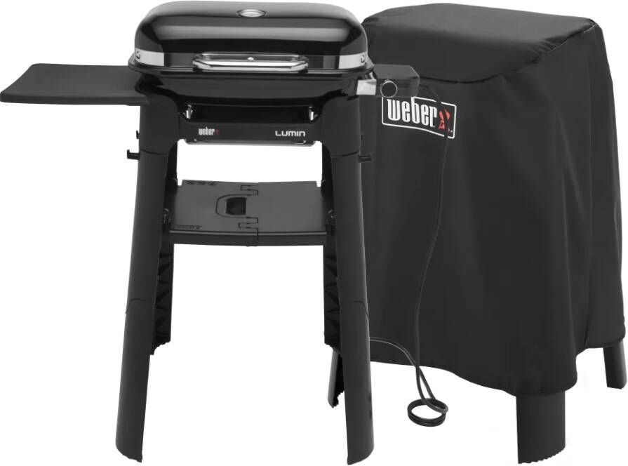 Weber Lumin Compact Black met Onderstel + Hoes voor Lumin met Onderstel
