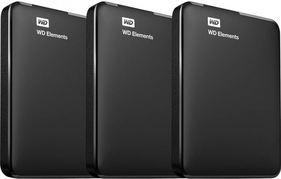 Western Digital WD Elements Portable 2TB 3-Pack