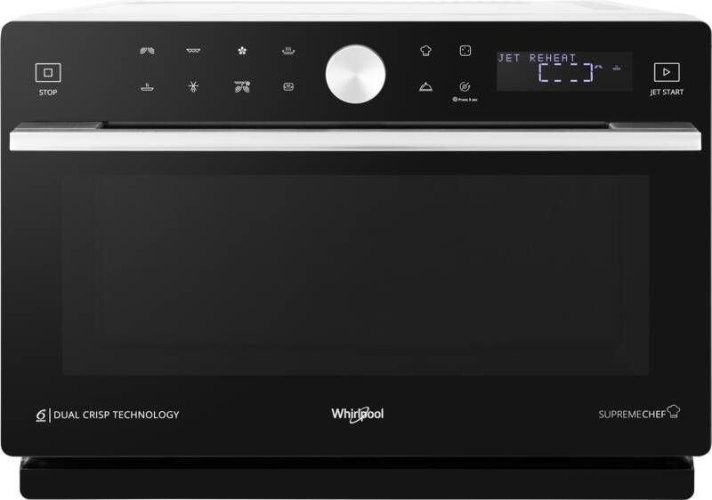 Whirlpool Supreme Chef MWSC 9133 SB Aanrecht Combinatiemagnetron 33 l 1000 W Draaiknop Touch Zwart Zilver