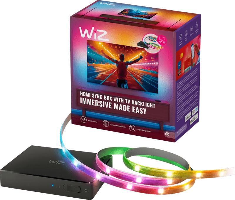WiZ Connected WiZ HDMI Sync Box + Lightstrip voor 75-85 Inch TV's